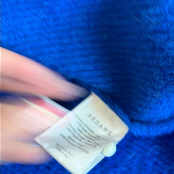 Sezane Blue Cardigan Sweater Classic Knit - Picture 7 of 8